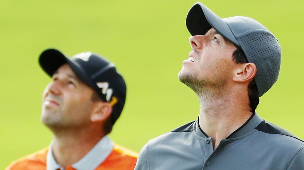 Rory McIlroy and Sergio Garcia in China