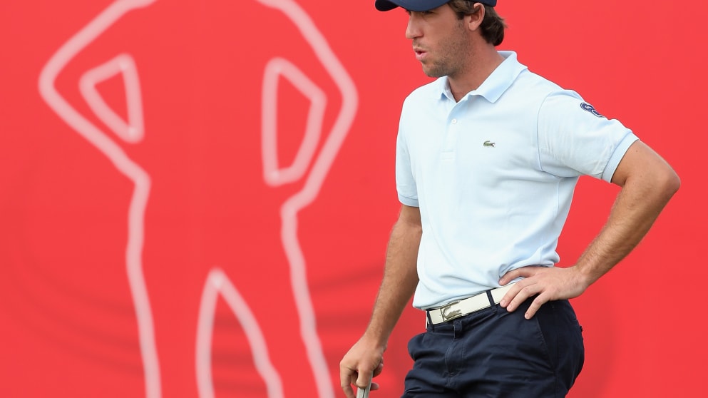 ABU DHABI, 16 janvier 2014 - Romain Wattel sur le green du 18