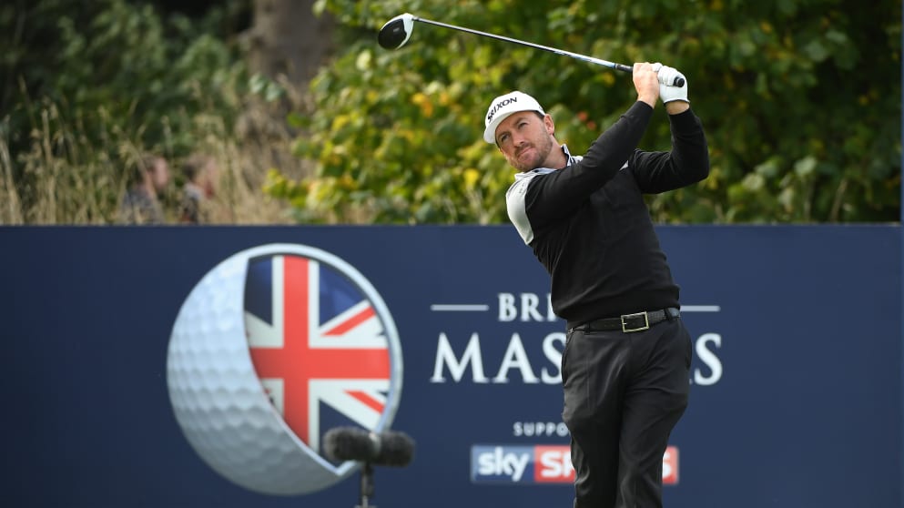 WATFORD, ENGLAND - OCTOBER 13:  Graeme McDowell of Northern Ireland hits his tee shot on the third hole during the first round of the British Masters at The Grove on October 13, 2016 in Watford, England.  (Photo by Ross Kinnaird/Getty Images)