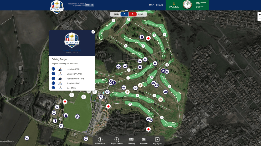 Player Locator - Ryder Cup