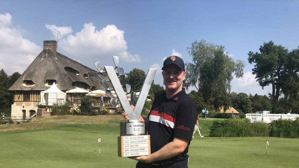 Richard McEvoy after winning the Le Vaudreuil Golf Challenge