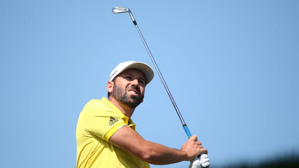 Sergio Garcia at Emirates GC's fourth hole