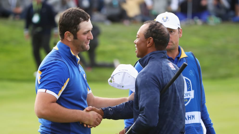 Jon Rahm and Tiger Woods