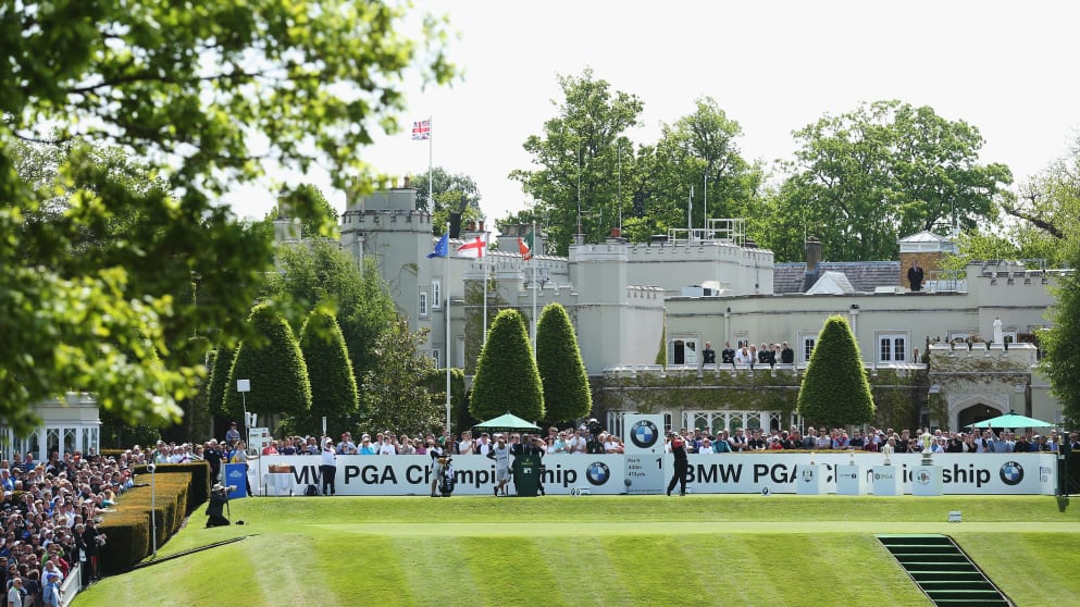 Ist tee basking in sunshine on the final day of the BMW PGA Championship