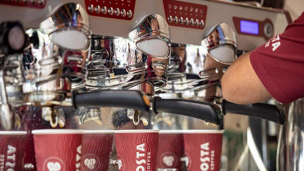 Costa coffee being served