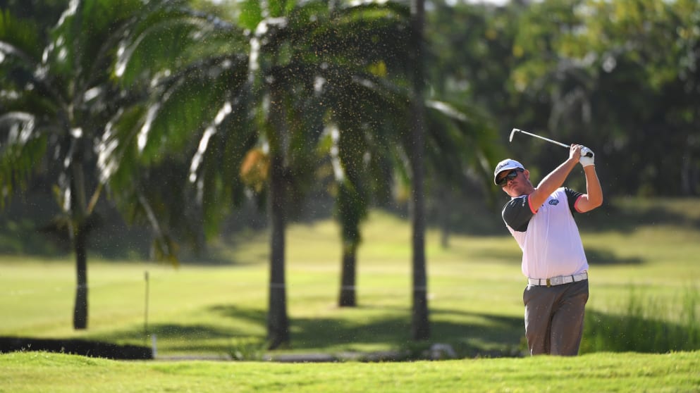 George Coetzee during day one of the AfrAsia Bank Mauritius Open