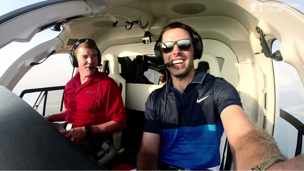Charl Schwartzel at the controls