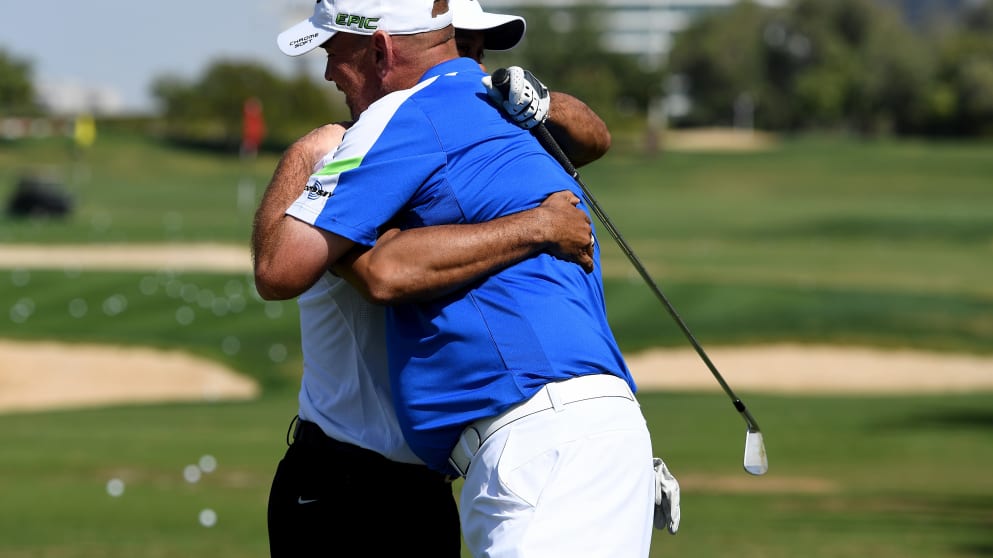 Tiger Woods and Thomas Bjørn