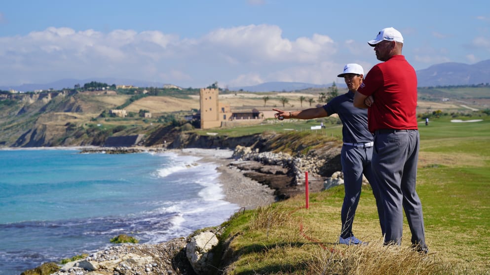 Thomas Bjorn and Thorbjorn Olesen at the Rocco Forte Sicilian Open
