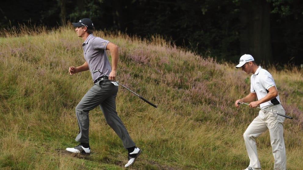 Nicolas Colsaerts with Martin Kaymer 
