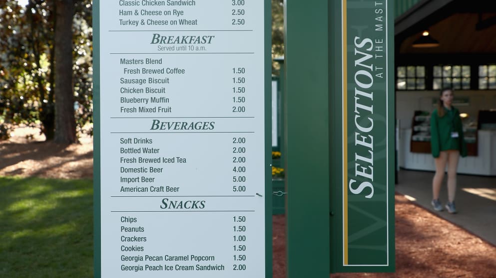 A concessions centre at Augusta National