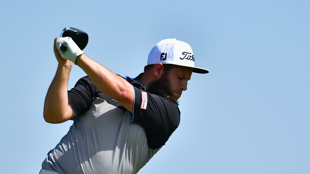 Andrew Johnston in action during his first round