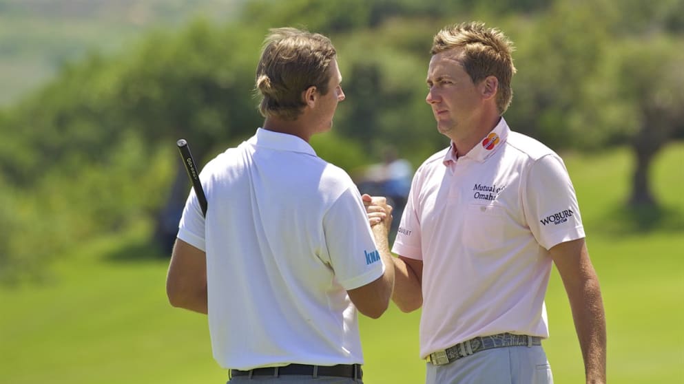 Nicolas Colsaerts and Ian Poulter (Volvo in Golf)