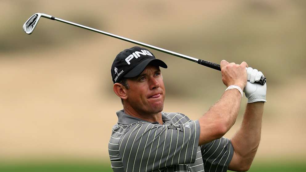 Lee Westwood during the third round of the Omega Dubai Desert Classic 