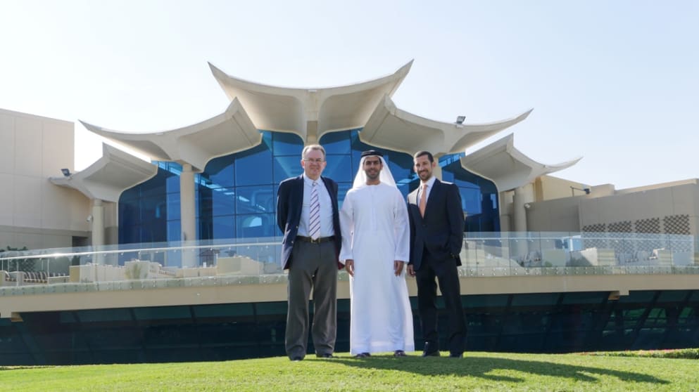 Nick Tarratt, Director, European Tour International Dubai Office, H.E. Marwan Jassim Al Sarkal – CEO – Sharjah Investment and Development Authority (Shurooq) and Ziad Al Sharabi – Sales and Marketing Director of Sharjah G&SC