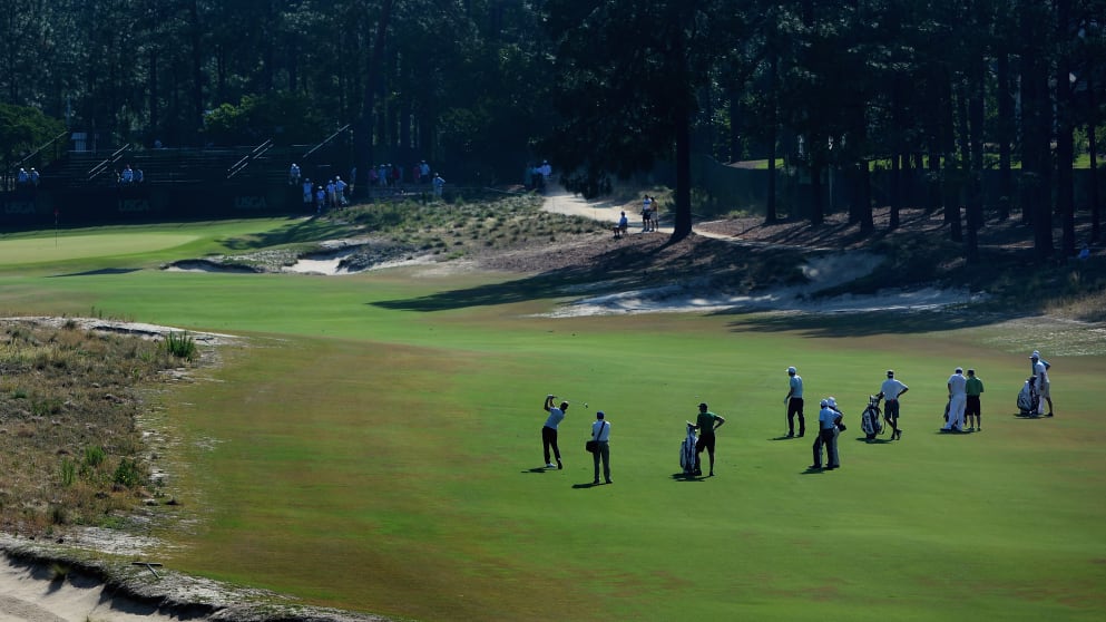 The fourth hole of the restored Pinehurst No. 2