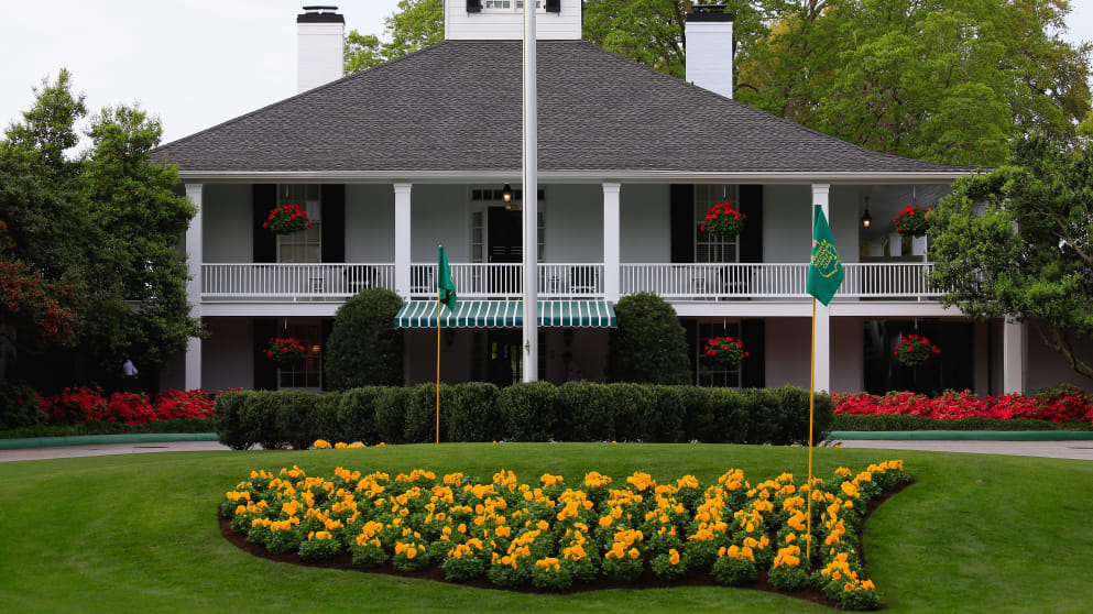 The famous colonial clubhouse at Augusta National