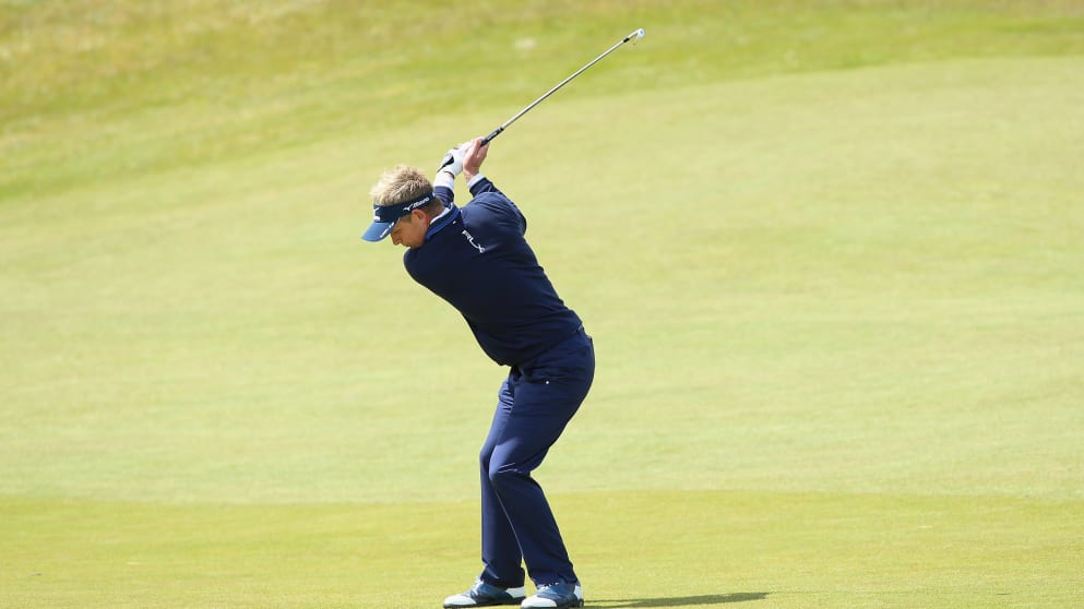 Luke Donald - in action on the final day of DDF Irish Open