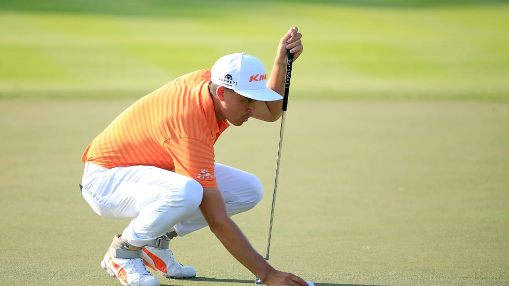 Rickie Fowler during his final round at the 2016 Abu Dhabi HSBC Golf Championship