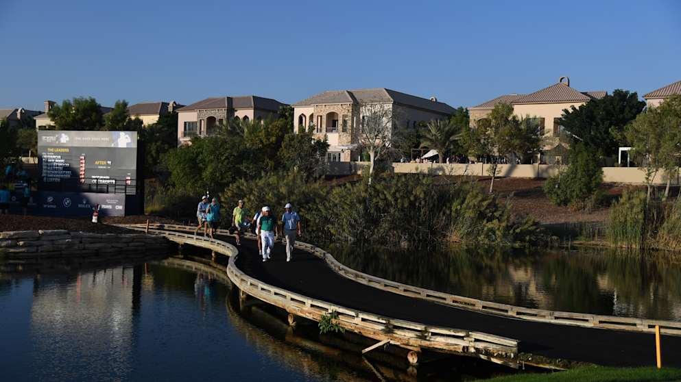 Francesco Molinari and Nicolas Colsaerts at the DP World Tour Championship, Dubai