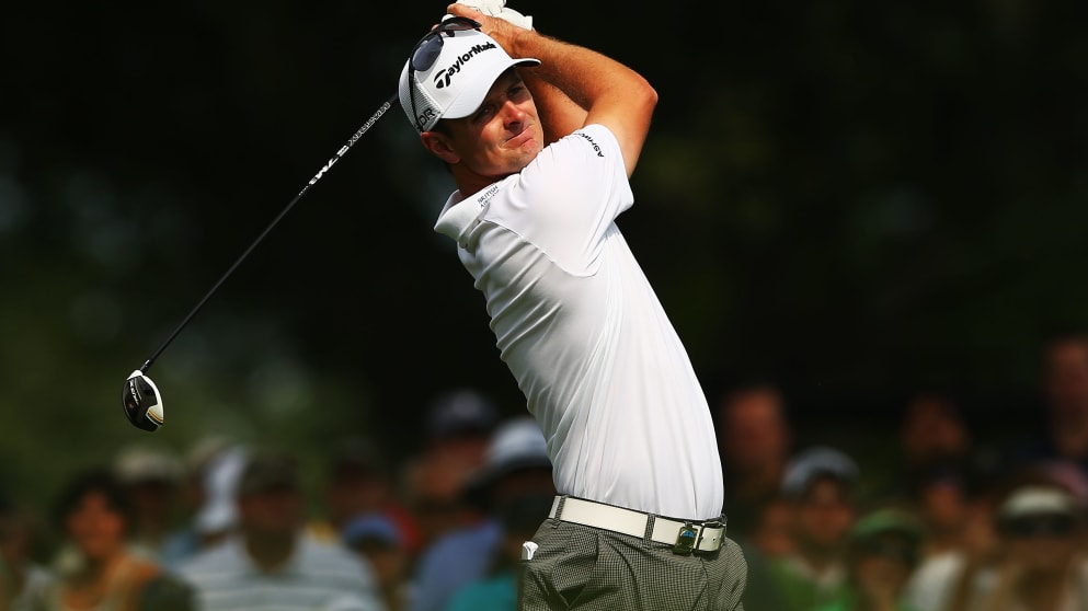 Justin Rose practises for the US PGA Championship