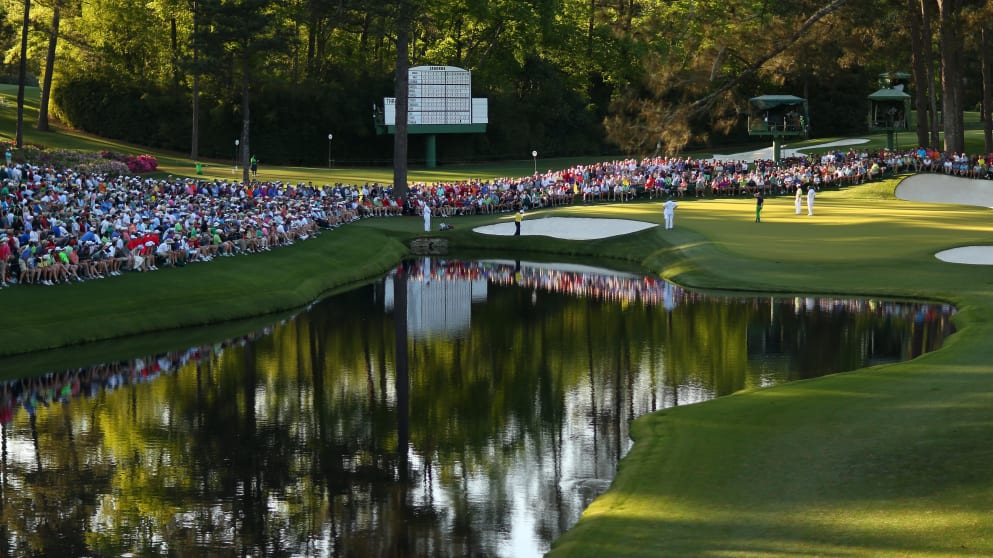 The iconic 16th hole at Augusta National