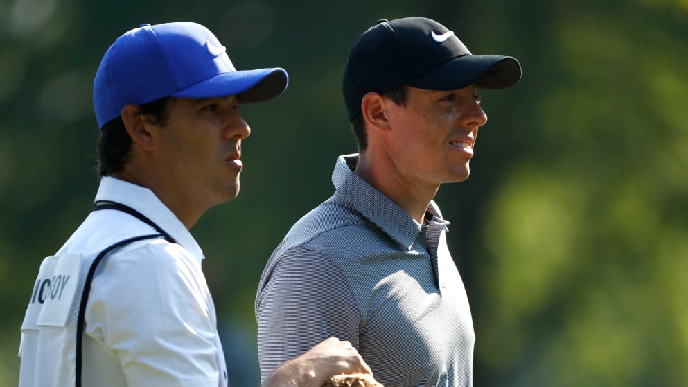Rory McIlroy, left, and new caddie Harry Diamond