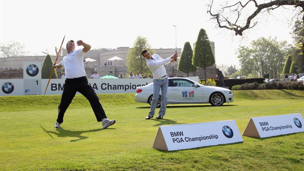 Olympic medallist Steve Backley and Martin Kaymer