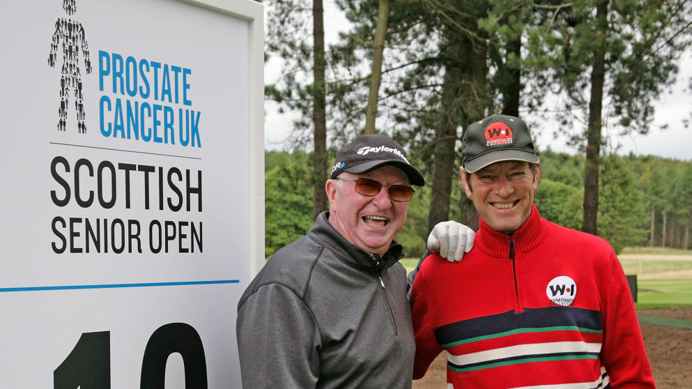 Pedro Linhart and snooker legend Dennis Taylor