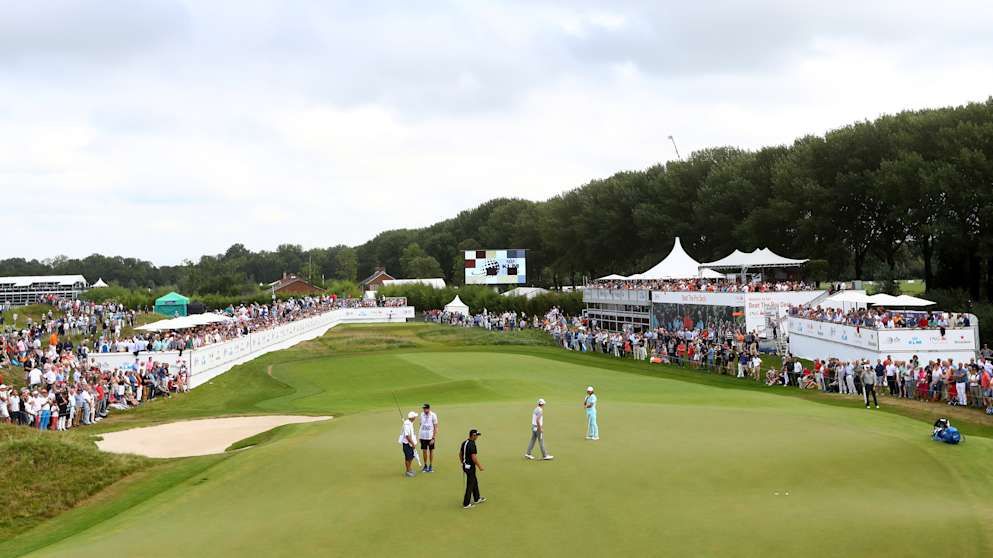 The par three 14th hosts the KLM Open's Beat the Pro