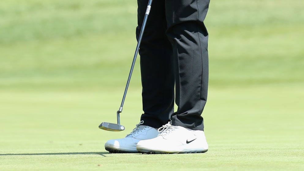 Sam Horsfield of England putts on the third green during the final round of the Tshwane
