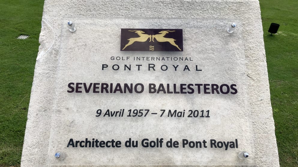 Severiano Ballesteros plaque at Golf International de Pont Royal 