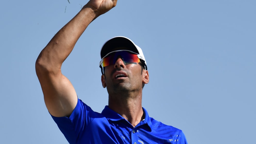 Alvaro Quiros during the second round of The Rocco Forte Open