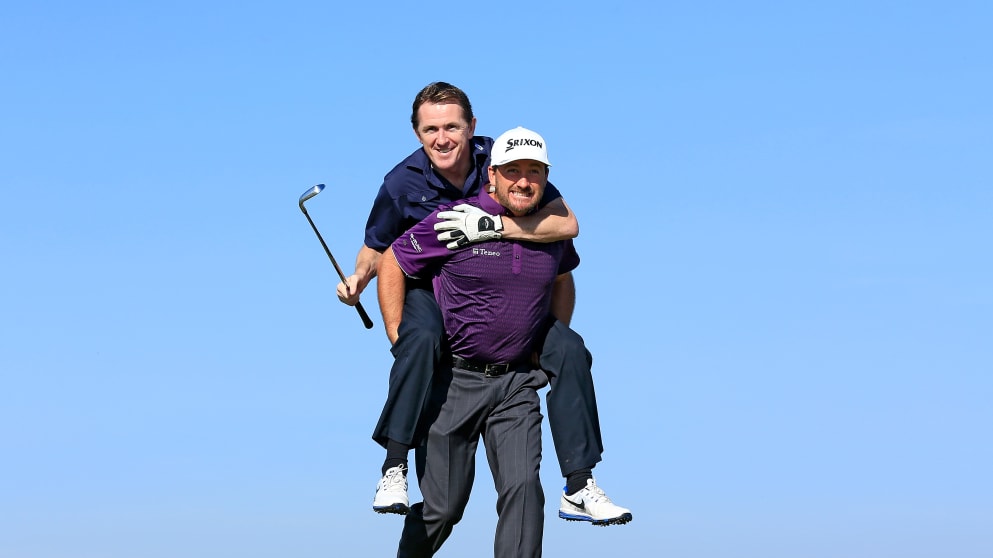 AP McCoy rides playing partner Graeme McDowell