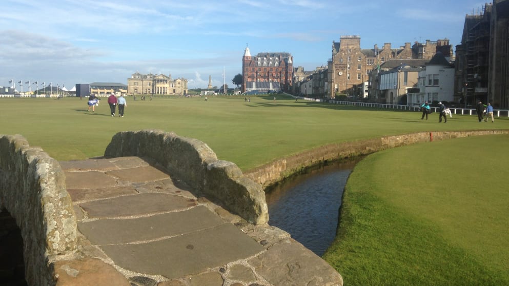 The 18th fairway at the Old Course