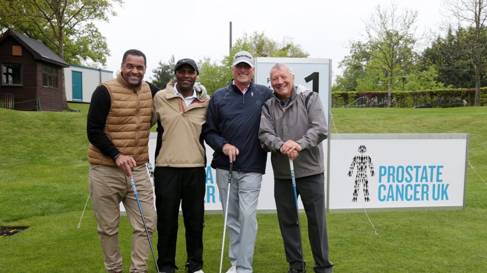 (L-R) Mark Bright, Luther Blissett, Ray Clemence and Bill Elliott