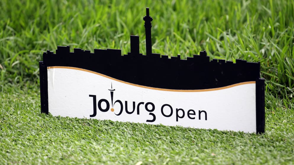 A tee marker at the 2018 Joburg Open at Randpark Golf Club