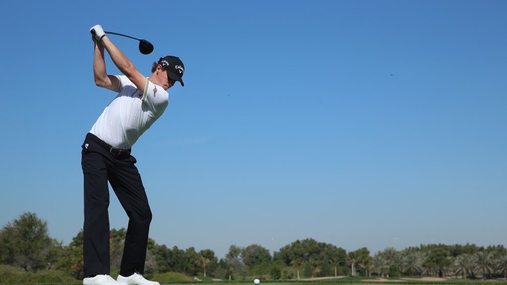 Thomas Pieters - on his way to a fine opening round 65 at the Abu Dhabi HSBC Golf Championship