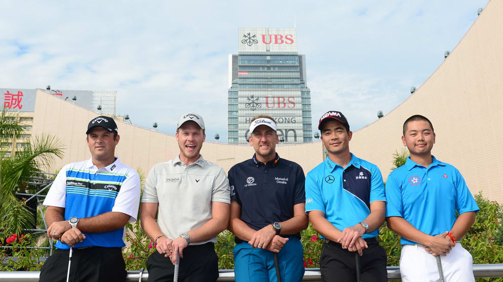 Patrick Reed, Danny Willett, Ian Poulter, Lian Wenchong and Humphrey Wong