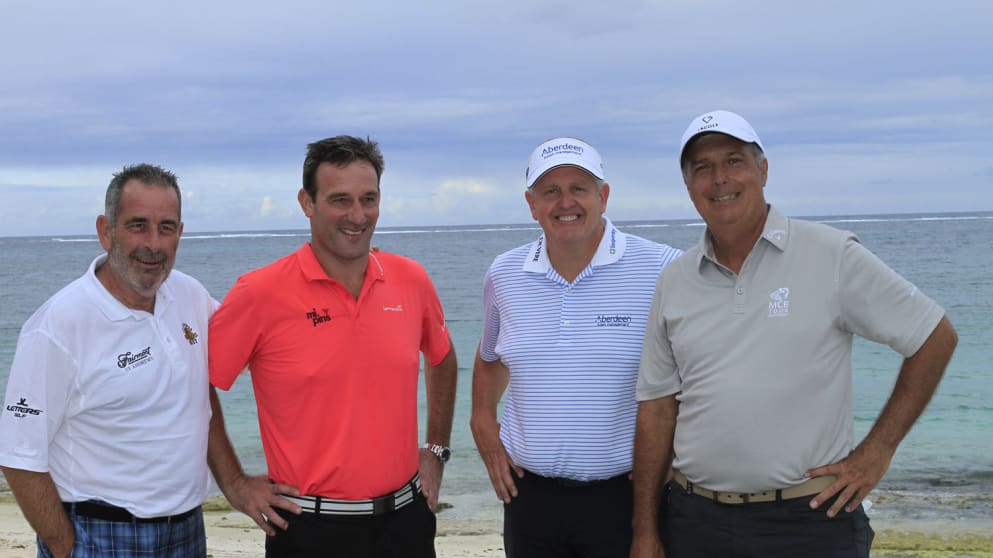 Sam Torrance, Paul Wesselingh, Colin Montgomerie and Marc Farry launch the MCB Tour Championship