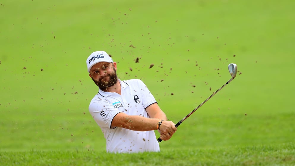 Andy Sullivan in action on the second day of the Italian Open