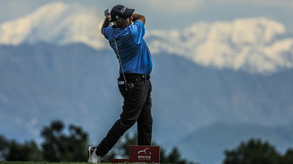 Marc Farry during the second round of the Senior Italian Open