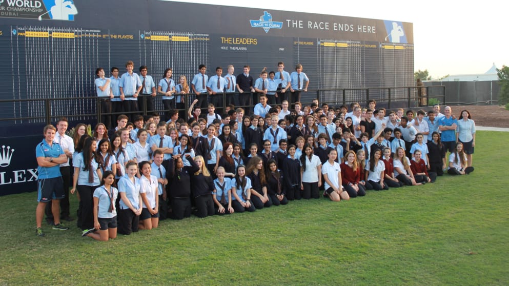 Volunteer students at the DP World Tour Championship, Dubai
