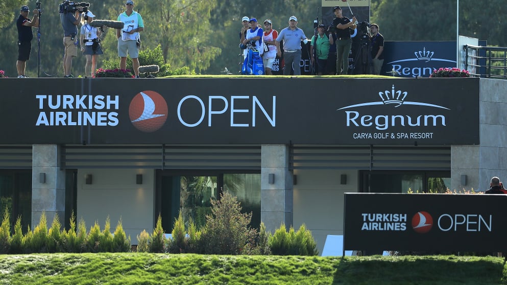 Thorbjørn Olesen - tees off on the 16th hole during day two of the Turkish Airlines Open