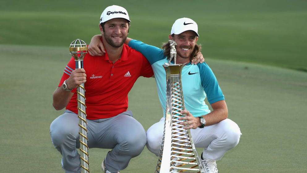 Jon Rahm and Tommy Fleetwood in Dubai