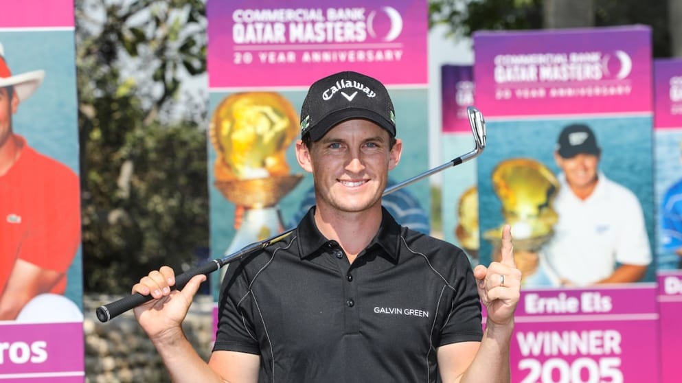 Chris Paisley celebrates hole in one