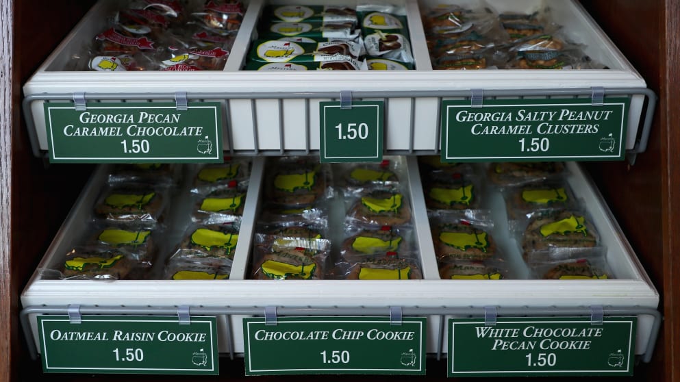 A concessions stand at the Masters