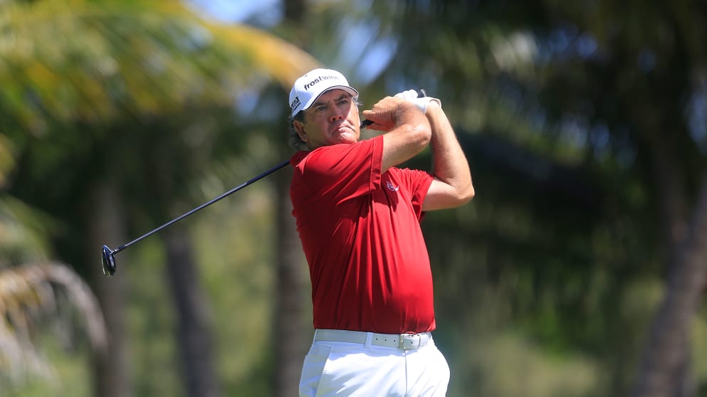 David Frost - on his way to a fine seven under par 65 on day one of the MCB Tour Championship