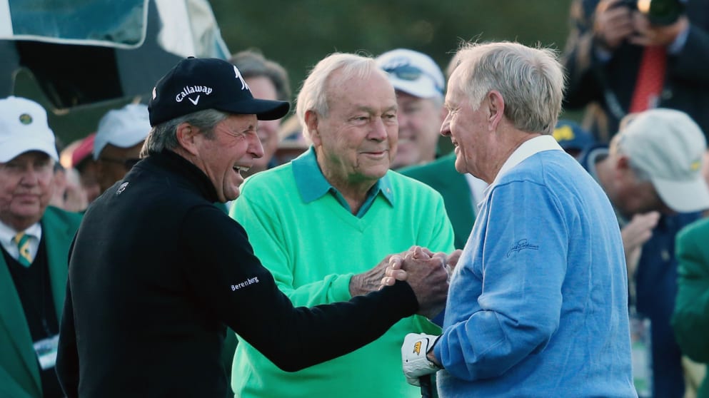 Honorary starters Gary Player, Arnold Palmer and Jack Nicklaus 