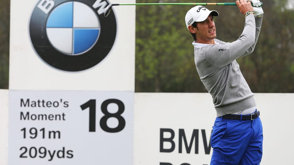 'Matteo's Moment' as the Italian recreates his winning shot into the par five 18th hole at the 2013 BMW PGA Championship